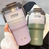Paslanmaz Çelik Termos - Sarı - 600ML - 9