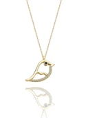 Minik Serçe Özel Tasarım Çok Şık 14 Ayar Altın Kolye thumbnail 1