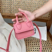 Kız Çocuk Mini PU Deri Çapraz Çanta - Mor - Sevimli Bozuk Para Çantası - 5
