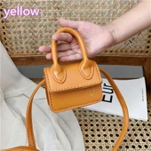 Kız Çocuk Mini PU Deri Çapraz Çanta - Sarı - Sevimli Bozuk Para Çantası - 1