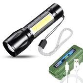 Mini LED Fener - Şarj Edilebilir - Su Geçirmez - 2000 Lumen - 8 Saat Pil Ömrü - 511 - 1