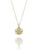 Minik Çiçek Özel Tasarım Çok Şık 14 Ayar Altın Kolye thumbnail 1