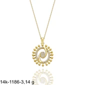 Ying Yang Özel Tasarım Çok Şık 14 Ayar Altın Kolye thumbnail 2