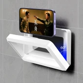 Su Geçirmez Banyo Telefon Tutucu - Beyaz - Dokunmatik Ekran Uyumlu - 3
