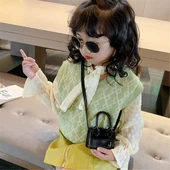 Kız Çocuk Mini PU Deri Çapraz Çanta - Siyah - Sevimli Bozuk Para Çantası - 4