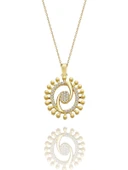 Ying Yang Özel Tasarım Çok Şık 14 Ayar Altın Kolye thumbnail 1