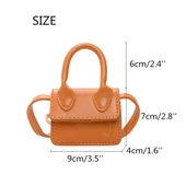 Kız Çocuk Mini PU Deri Çapraz Çanta - Kırmızı - Sevimli Bozuk Para Çantası - 7