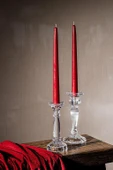 Bozkurt Konik Şamdan Mum Fener Mumu - Kırmızı - 14 Cm. - 12 Adetlik Paket - 2