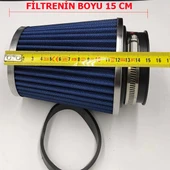 Ayarlanabilir Çaplı Açık Hava Filtresi Dar Mavi Renk 60mm-70mm-76mm - 2