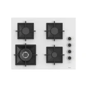 Ferre STEAMART-FRYART-SILENTART Serisi Beyaz Set (SC406-WFA + QEP64CB +D064-SA ) - Döküm Izgara / 65 cm Ocak - 2