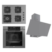 Ferre STEAMART-FRYART Serisi Gri Set (SC408-WFA + QEP64CPR +D079 ) - Döküm Izgara / 65 cm Ocak thumbnail 1