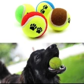 Süslüpati 3lü Renkli Desenli Tenis Topu Kedi Köpek Oyuncağı - 3