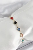 Pirinç Asorti Model Gold Renk Zirkon Taşlı Kadın Bileklik - EBJ250605W34563 thumbnail 1