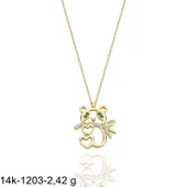 Minik Sincap Özel Tasarım Çok Şık 14 Ayar Altın Kolye thumbnail 2