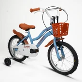 Sarissa Vintage 16 Jant Çocuk Bisiklet 4 ve 7 Yaş Çocuk Bisikleti Yeni Sezon Aksesuarlı Pastel Mavi thumbnail 3