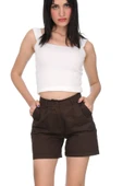 Slim Fit Duble Paça Gabardin Şort %100 Pamuk - 1