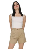 Slim Fit Duble Paça Gabardin Şort %100 Pamuk - 1