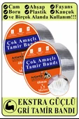 Çok Amaçlı Tamir Bandı 2 Adet Su Geçirmez Sızdırmaz Isıya Dayanıklı Sakız İzole Gri Tamir Bant 48mm 1.5 Metre - 1