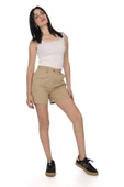 Slim Fit Duble Paça Gabardin Şort %100 Pamuk - 4