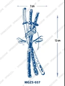 MGZS-037 YARI KALICI SAMAURAY KILICI DESEN DÖVME-TATTO - 1