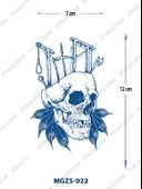 MGZS-022 YARI KALICI KURUKAFA DESEN DÖVME-TATTO - 1
