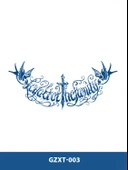 GZXT-003 YARI KALICI YAZILI DESEN GÖĞÜS DÖVME-TATTO - 1