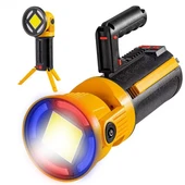 Powermaster MX-W5164-3 Kırmızı Mavi Çakarlı COB Ledli Şarjlı Kamp El Feneri Işıldak - 1