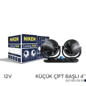 Araç Içi Vantilatör Küçük Çift Başlı 12v 4 inç Üniversal Niken - 1