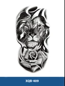 XQB-409 ORTA BOY ASLAN VE GÜL DESEN GEÇİCİ DÖVME-TATTO - 1