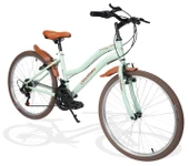 Sarissa Vintage 24" Jant 21 Vites Çelik Kadro V Fren Unisex Şehir Bisikleti Yeşil Kahverengi Lastik thumbnail 5