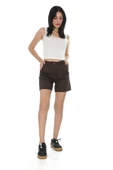 Slim Fit Duble Paça Gabardin Şort %100 Pamuk - 2