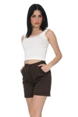 Slim Fit Duble Paça Gabardin Şort %100 Pamuk - 6