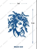 MGZS-039 YARI KALICI MEDUSA YILAN DESEN DÖVME-TATTO - 1