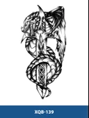 XQB-139 ORTA BOY KILIÇ VE EJDERHA DESEN GEÇİCİ DÖVME-TATTO - 1