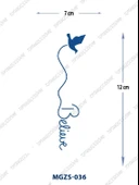 MGZS-036 YARI KALICI KUŞ DESEN BELİEVE YAZILI DÖVME-TATTO - 1