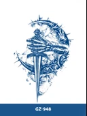 GZ-948 ORTA BOY YARI KALICI KILIÇ VE AY DESEN DÖVME - 1