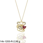 Kalpli Ayı ÖZel Tasarım Çok Şık 14 Ayar Altın Kolye thumbnail 2