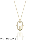 Sade Zarif Fatma Ana Eli Çok Şık 14 Ayar Altın Kolye thumbnail 2