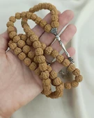 Tesbih 99 lük 10 mm Doğal Rudraksha Rudraşka Tespih - 2