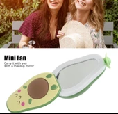 Fan Led Gece Lambası Makyaj Aynası Avakado USB Fan El Tipi Masa Vantilatörü - 3