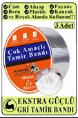 Çok Amaçlı Tamir Bandı 3 Adet Su Geçirmez Sızdırmaz Isıya Dayanıklı Sakız İzole Gri Tamir Bant 48mm 1.5 Metre - 1