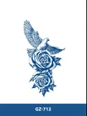 GZ-712 ORTA BOY YARI KALICI GÜL VE GÜVERCİN DESEN DÖVME - 1