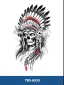 TBS-8533 ORTA BOY KIZILDERİLİ İSKELET DESEN GEÇİCİ DÖVME-TATTO - 1