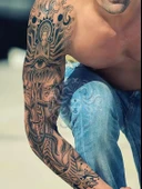 GZQB-039 YARI KALICI BUDHA VE YILAN DESEN KOL DÖVMESİ-TATTO - 1