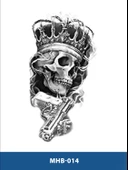 MHB-015 ORTA BOY KURUKAFA KRAL DESEN GEÇİCİ DÖVME-TATTO - 1