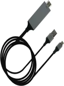 HDMI Apple Android Type-C Giriş Uyumlu 4K 60Hz HDTV Görüntü Aktarım Kablosu Projektör Dönüştürücü - 3