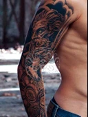 GZQB-054 YARI KALICI ZEUS GÜVERCİN VE PUSULA DESEN KOL DÖVMESİ-TATTO - 1