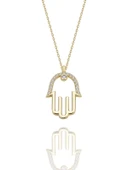 Sade Zarif Fatma Ana Eli Çok Şık 14 Ayar Altın Kolye thumbnail 1