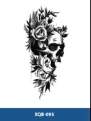 XQB-095 ORTA BOY KURUKAFA GÜL DESEN GEÇİCİ DÖVME-TATTO - 1