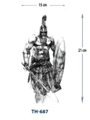 TH-687 ORTA BOY SAVAŞCI DESEN GEÇİCİ DÖVME-TATTO - 1